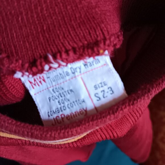 Vintage Boys T-Shirt 2T 3T 1970's JCPenney Ribbed Ringer Knit Mock Neck Hippy - Picture 2 of 4